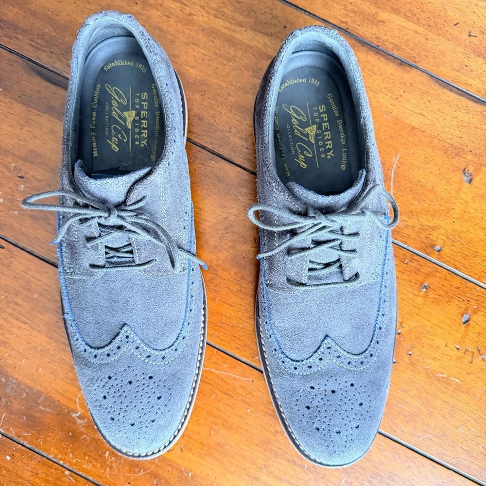 Sperry Top-Sider Gold Cup Suede Wingtip Oxford Shoes Men’s 11.5 – Deerskin Lined
